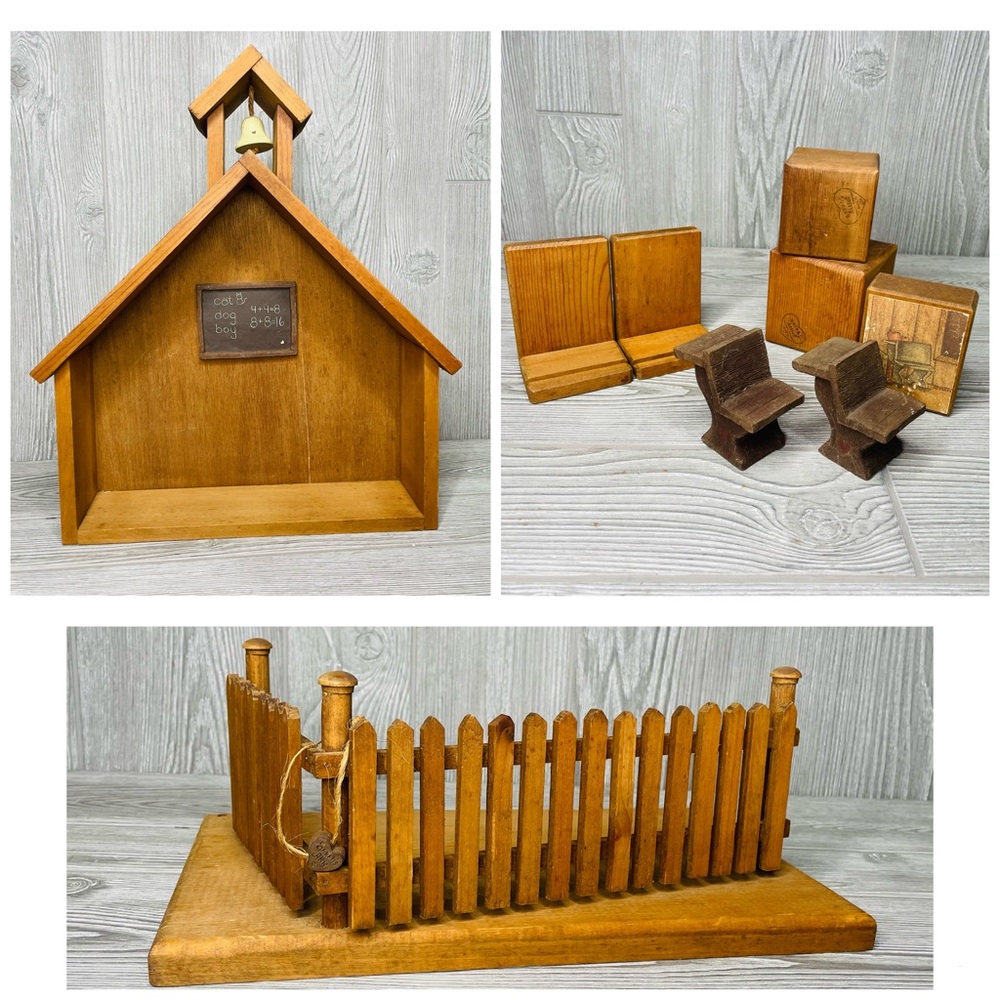 Sarah’s attic hand made wood school house, fenced yard & Furnature / decoration